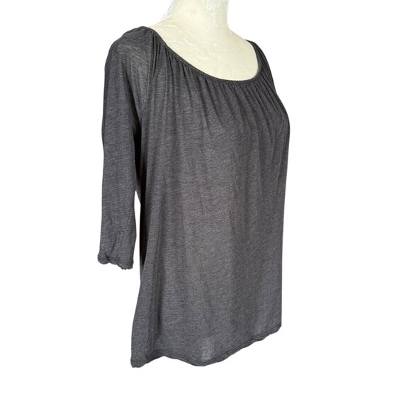 James Perse standard black stretchy 3/4 sleeve lightweight top blouse size 2 NWT - Picture 2 of 9